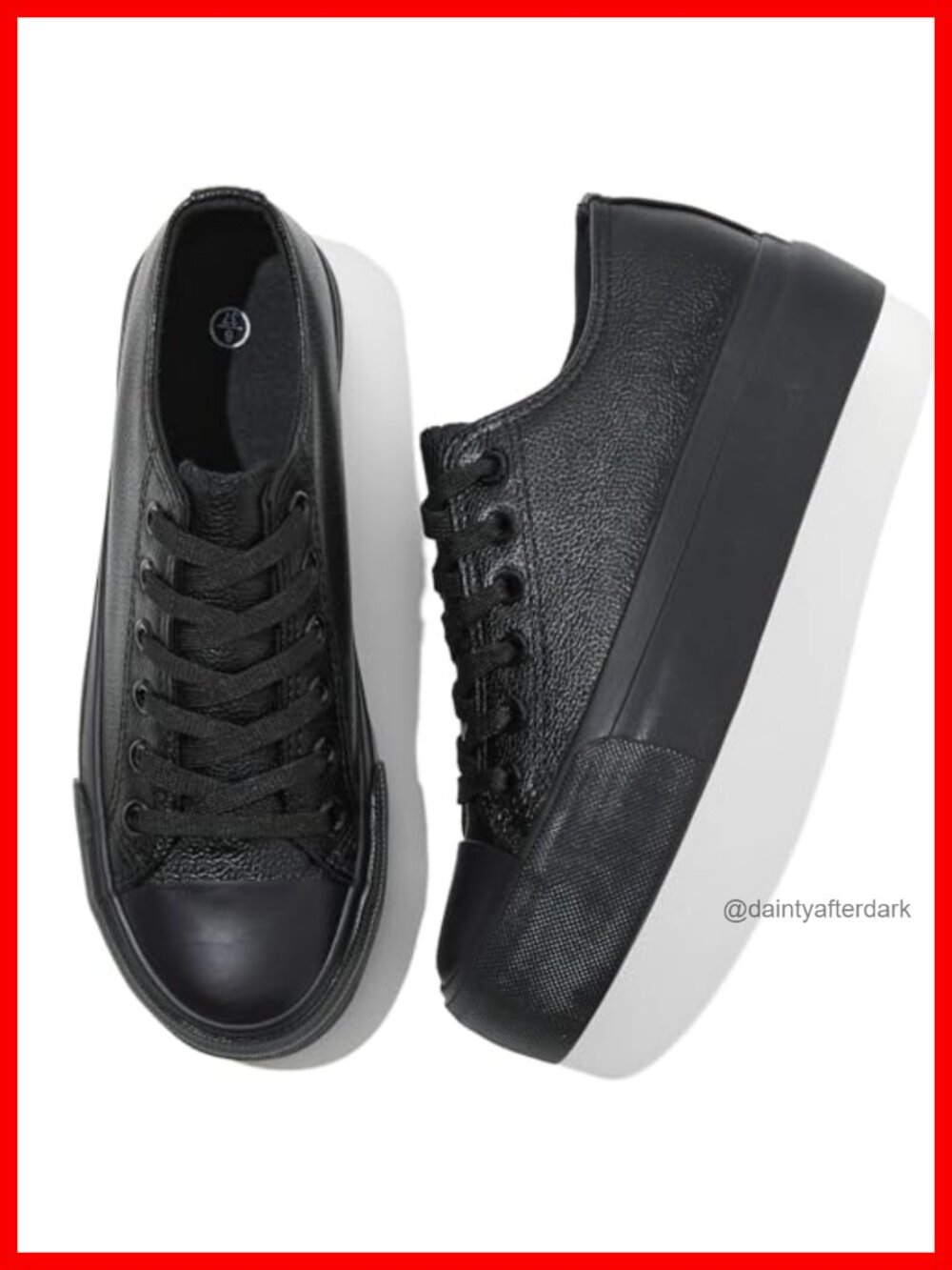 Platform Sneakers PU Leather Lace-Up Tennis Shoes Casual Comfort